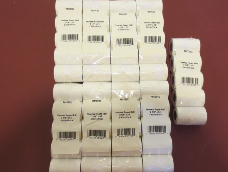 Adding Machine Thermal Paper Rolls -45 ROLLS-PMCO5262- 9 pkgs/5 each-New, unused