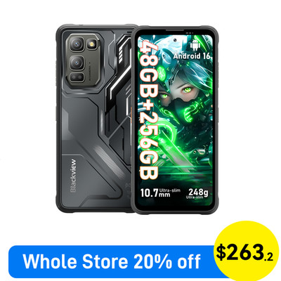 Blackview FORT 5 Rugged Smartphone 48GB+256GB 6.78'' 5000mAh Android 16 108MP NFC