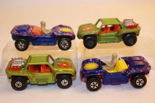 Four (4) Vintage Matchbox Cars ROLAMATICS BEACH HOPPER #47 / BAJA BUGGY #13