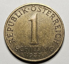1987 Austria 1 One Schilling - Aluminum Bronze - Austrian - World Coin - Europe