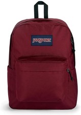 Mochila JANSPORT Superbreak PLUS RUSSET ROJO Borgoña Botella de Agua Bolsillo 26L