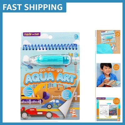 Mess-Free Transportation Aqua Art Kit for Kids - 4 Interactive Pages, Travel Fun