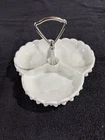 Vintage Fenton Hobnail White Milk Glass 3 Section Nut Candy Condiment Dish