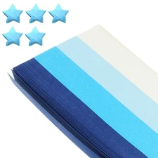9.4x1/2" Origami Star Paper, 2160Pcs Star Paper Strip, Gradient Blue
