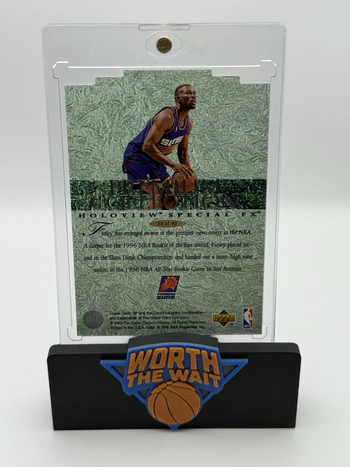 95-96 SP - Premium Collection Holoview Michael Finley #28 Die-Cut Special Fx RC - Image 2 of 2