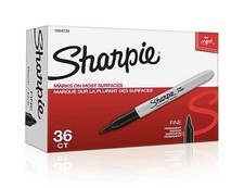 Sharpie 1884739 Permanent Marker Fine Point 36 Pieces - Black