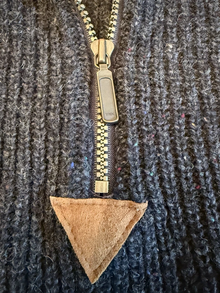 Vintage REI Shaker Wool Blend Mens 1/2 Zip Dk Charcoal Sweater Sz XL - Image 3 of 4