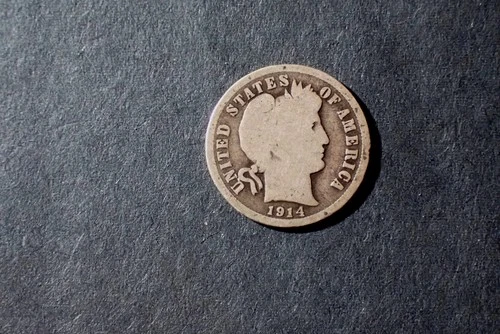 A Lot of one  silver Barber dimes dated  1914D Good Cond set RGR 511