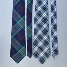 Vintage American Ealge Tartan Plaid Cotton Wool Necktie Lot Of 2