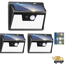140LED Solar Powered Lights Outdoor Waterproof, 3 Packs Motion Sensor Light U...