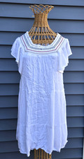 Jessica Simpson White Swiss Dot Mini Dress Boho Flutter Sleeve Peasant Sz S