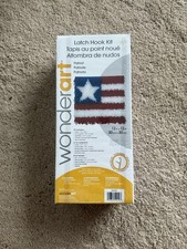 NEW Wonderart Latch Hook Kit 12"X12" Patriot American Flag Arts Crafts