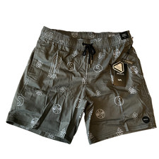 Rvca Barnes Board Shorts Mens Size S 17 Inch Gray Pockets Stretch Drawstring