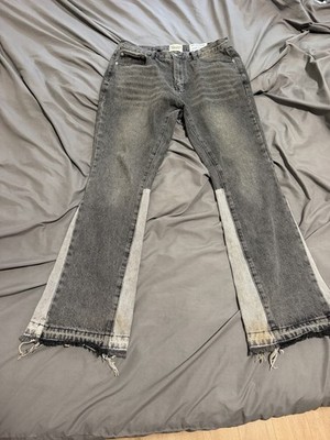 Gallery Dept. Herren Jeans Grau Cropped Fransensaum Five-Pocket M 32in