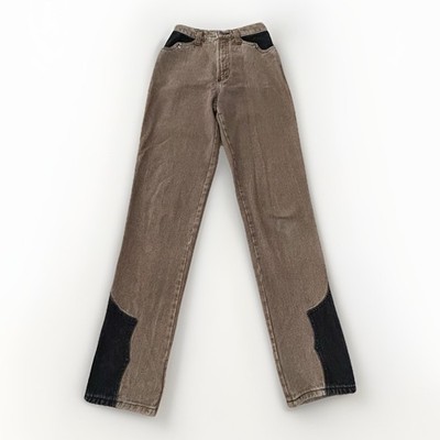 Vtg USA-Made Bareback Rockies High Waist Colorblock Jean Rocky Mountain Western