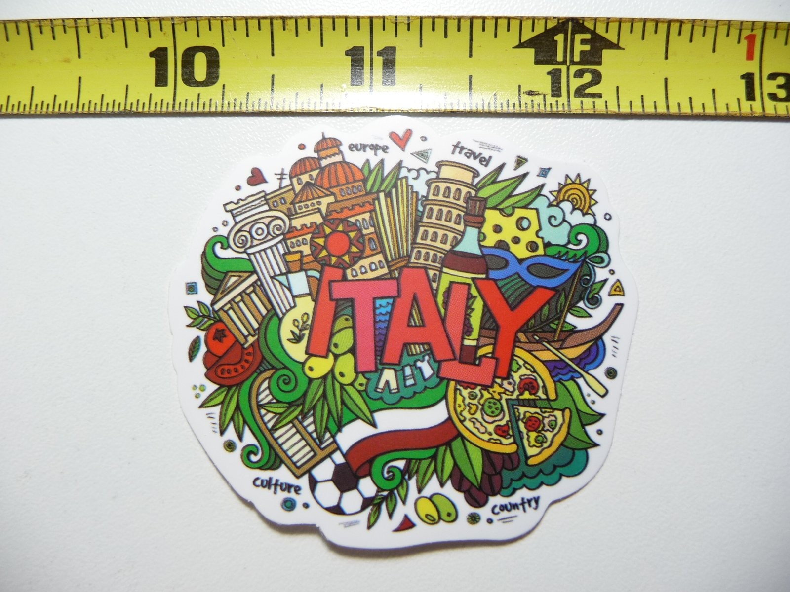 Colorful Italy Travel Sticker Decal for Vacation Souvenirs