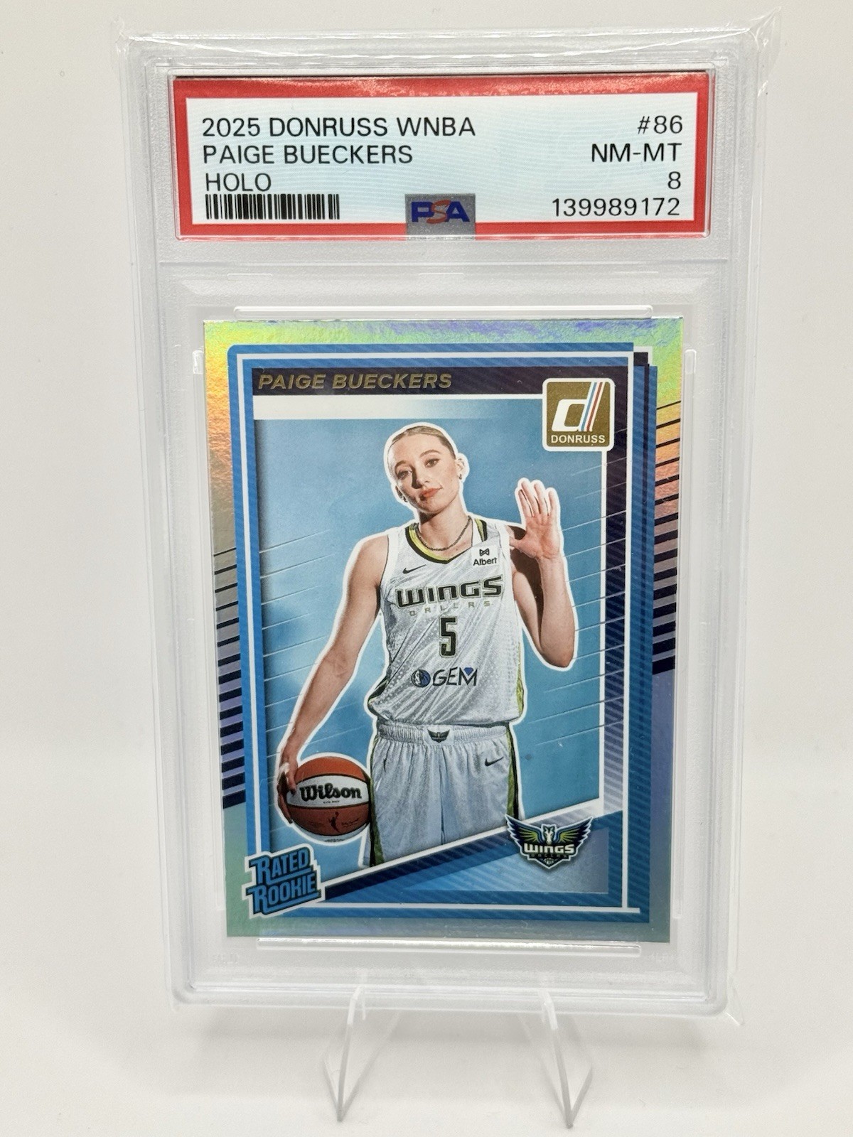 2025 Panini Donruss WNBA - Rated Rookie Paige Bueckers #86 Holo PSA 8 (RC)