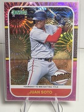 2021 Panini Donruss Juan Soto Highlights Pink Fireworks Parallel #H13 Nationals