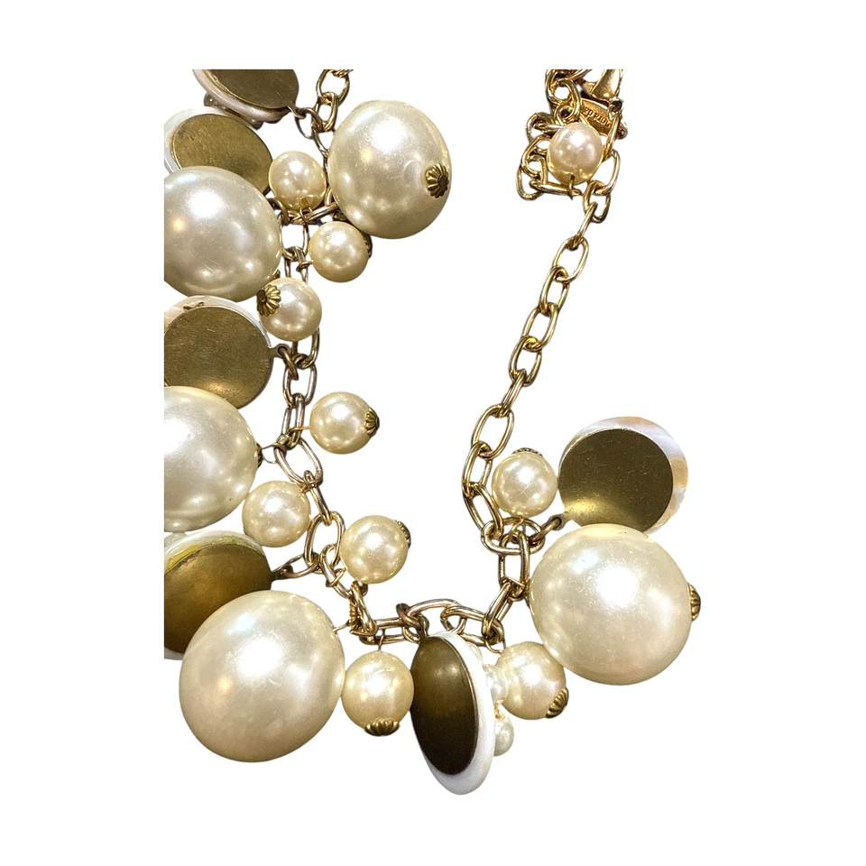 Collar DE COLECCIÓN LENORA DAME Tono Dorado Increíble Imitación Perla Distintivo LD496 Foto 4 de 4