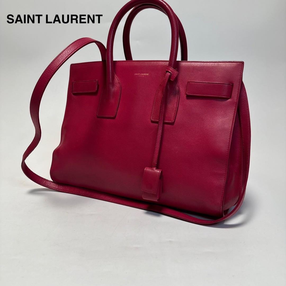 Borsa a mano donna Saint Laurent Sac de Jour pelle argento ferramenta rosa