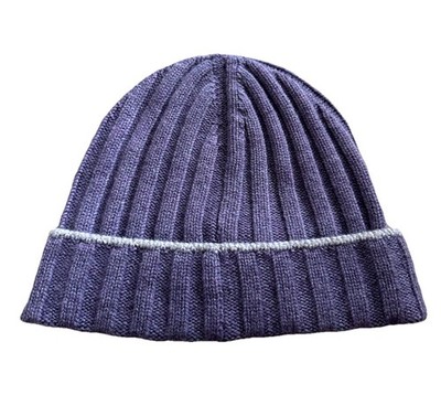 NWT Brunello Cucinelli Men Cashmere Beanie Hat Purple M Italy