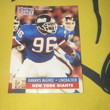Pro Set 1991 Kanavis McGhee Rookie #784 New York Giants NFL Football Card