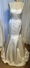 Casablanca Bridal Couture Womens Ivory Satin Strapless Fit Flare Gown Sz10 NWT