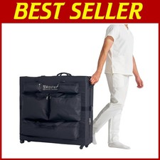 Universal Size Wheeled Massage Table Case with Storage Pockets - Lightweight