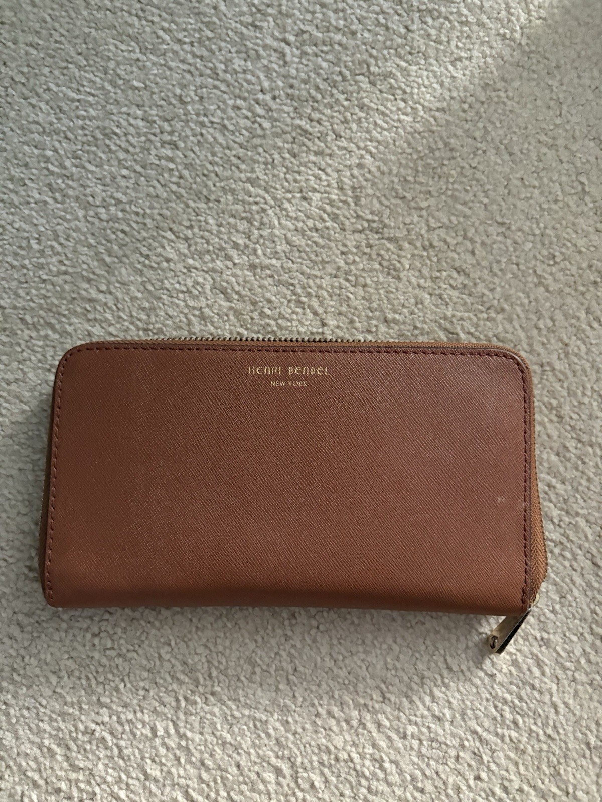 Henri Bendel  Yellow Leather Zip Around Wallet