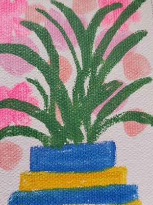 GAT ACEO Original Art Whimsical flowers floral decor 3.5 x 2.5 OOAK Signed ATC 