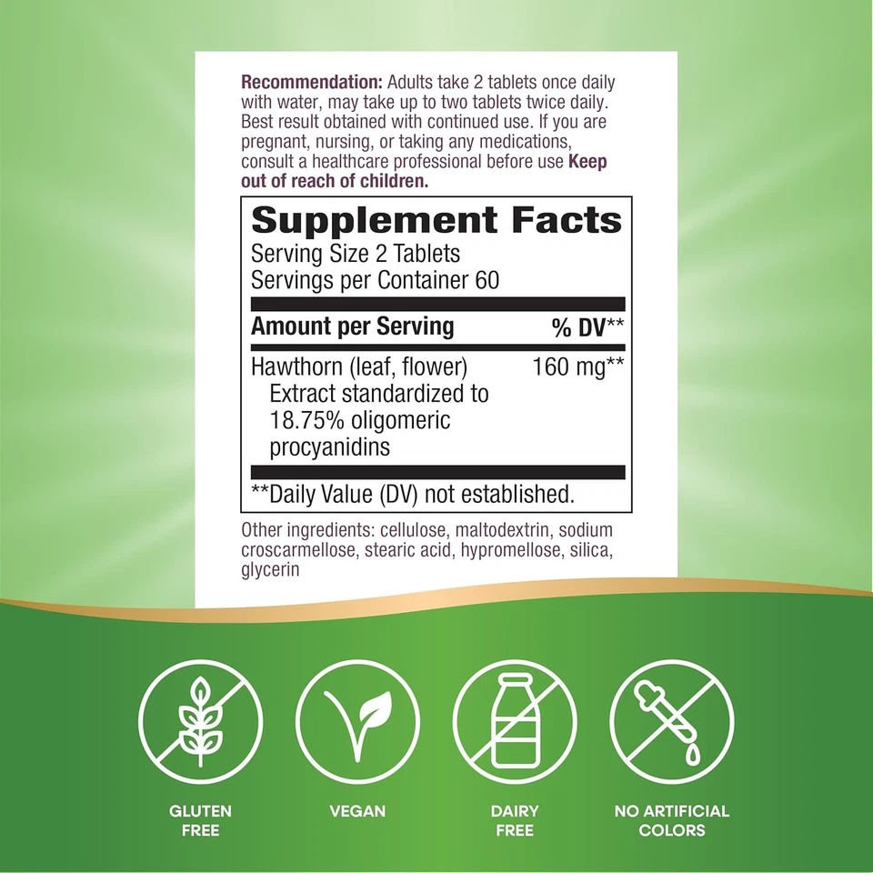 Extrato de espinheiro Nature's Way Heart Care, suporta função saudável*,...  - Imagem 4 de 4