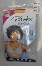NWT PLAYTEX 18 Hour Wirefree Bra Cotton Stretch 474C Ultimate Lift Grey 44DD