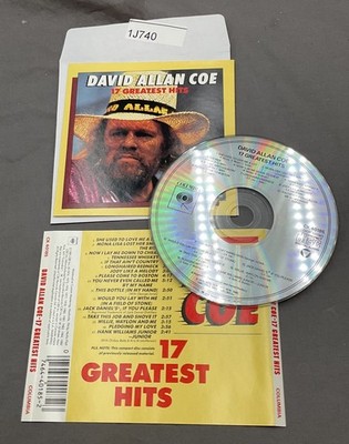 David Allan Coe 17 Greatest Hits by David Allan Coe (CD, 2014) No Case #1J740