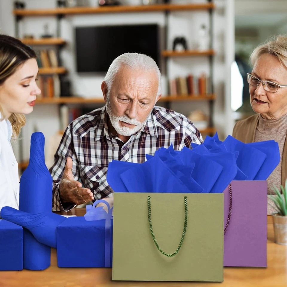 120 Sheets Blue Tissue Paper 20X14 Inches Tissue Paper for Gift Bags Blue Wrapp - Image 3 of 4