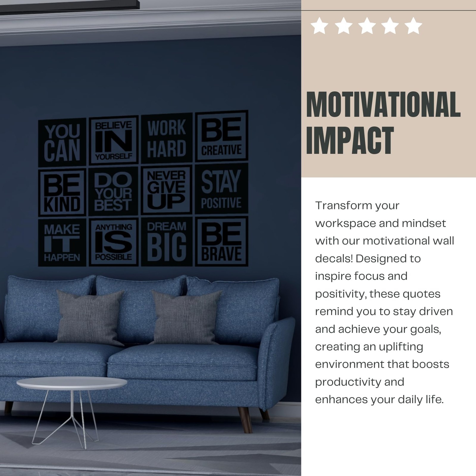 My Vinyl Story Large 12 PC Motivational Wall Decal Positive Inspirational Quo...