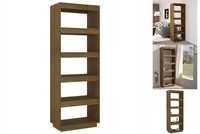 Standregal BüCherregal Raumteiler Honigbraun 60X35X167Cm Massivholz Kiefer