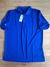 NWT Adidas Performance Golf Polo Logo Short Sleeve Blue Mens Sz M