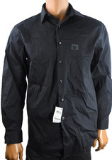 Alfani Mens Dress Shirt New M 15-15.5 34/35 Black Solid Button Up Regular Fit