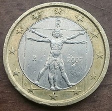 Italy Coin Leonardo Da Vinci 2007 R 1 Euro Coin One