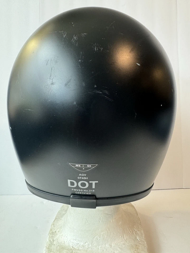 AGV 摩托车 摩托车 经典 复古 头盔 传奇 X70 单色 黑色 尺寸 MS(56) — 第 4/4 张图片