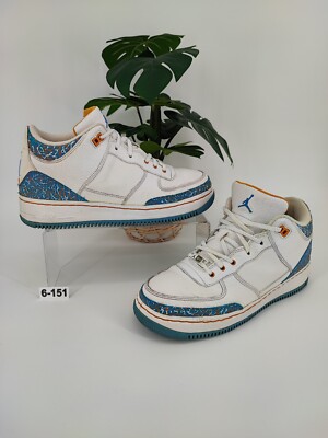 Nike Youth Air Jordan AF1 White Leather Athletic Sneakers Size 6.5Y US