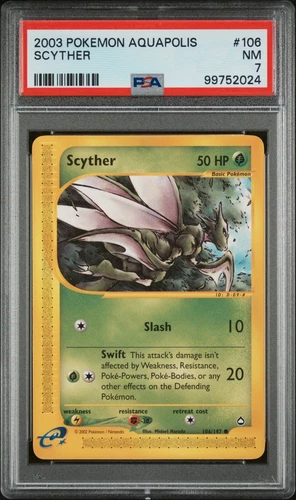Scyther | 106/147 | Near Mint PSA 7 | 2003 Aquapolis | 1st Edition Regular