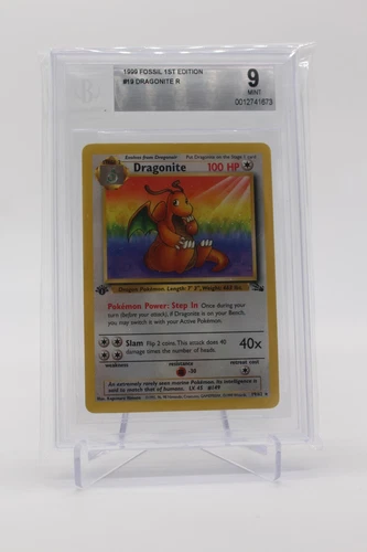 1999 Pokemon Fossil 1st Edition Dragonite NON HOLO #19 BGS 9 MINT