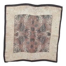 ANNE KLEIN Brown Tiger Print Silk Scarf 21  - 20  . 1/2 EX COND
