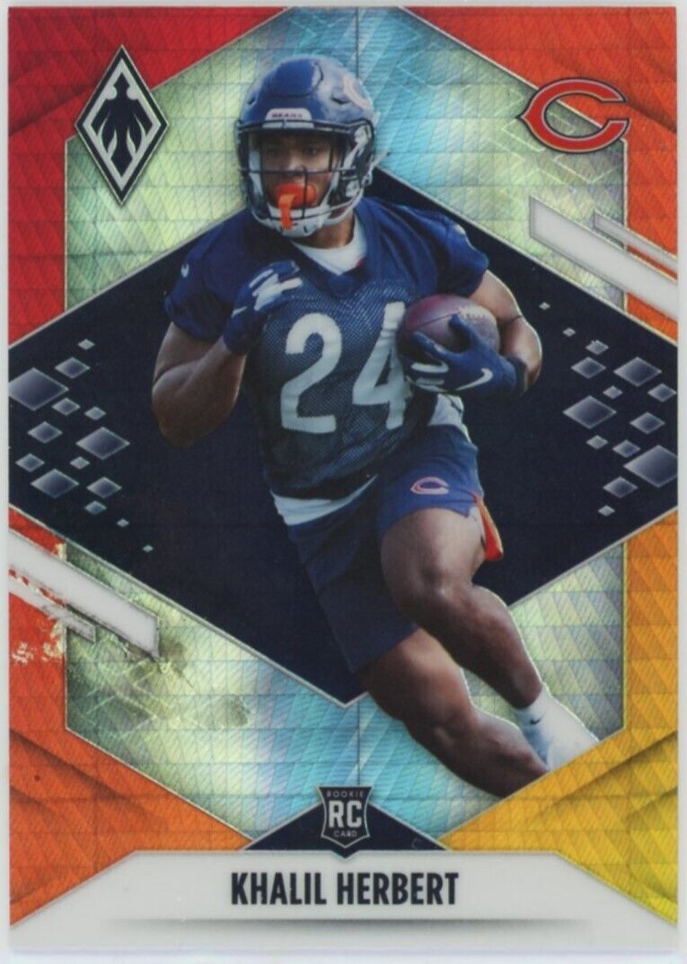 2021 Panini Phoenix Khalil Herbert Rookie Fire Burst Parallel Bears RC #189