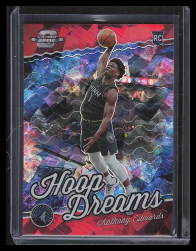 2020-21 Panini Contenders Optic Hoop Dreams Red Cracked Ice Anthony Edwards RC