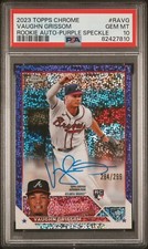 2023 Topps Chrome Purple Speckle Refractor Vaughn Grissom RC Auto /299 PSA 10