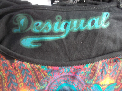 Tunique Desigual à Manches Longues Bleu Fleuri - Taille S, Occasion Très Bon état