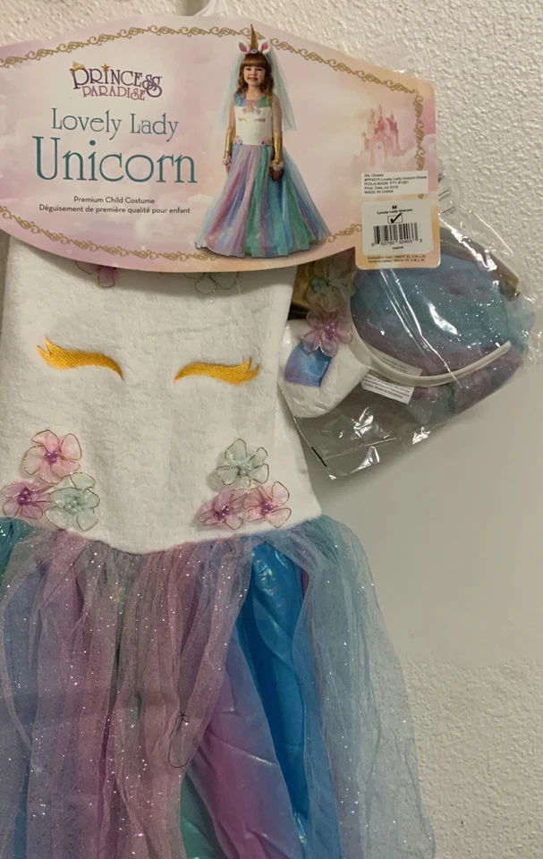 ⚡️Princesa Paraíso Niñas Precioso Dama Unicornio Vestido Disfraz Halloween (Mediano) Foto 2 de 3