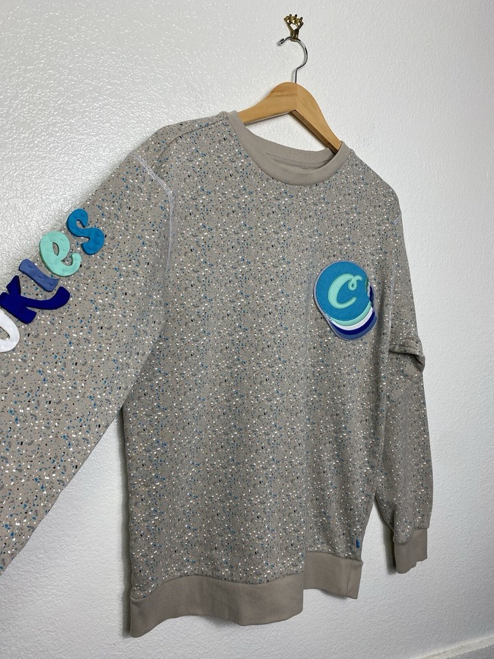Cookies SF Weed Sweatshirt Mens XL Beige Chateau Fleece Crewneck Berner